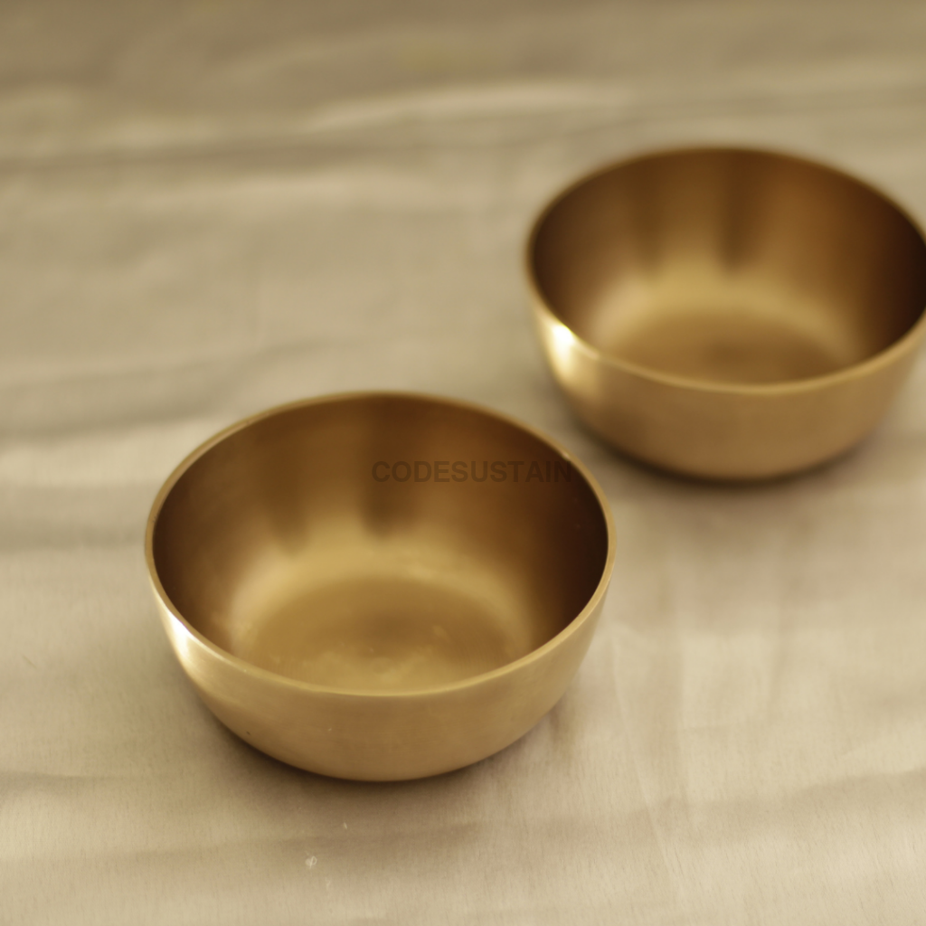 Antique Finish Pure Bronze | Kansa Katori - Set Of 2 Serveware