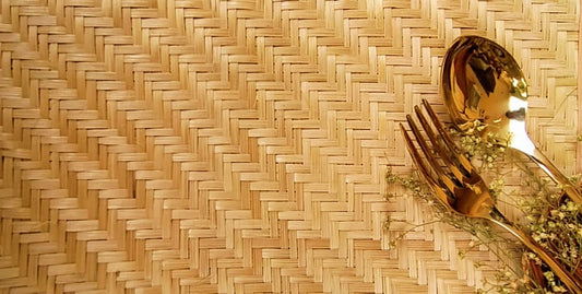 Kaca Woven Rectangle Bamboo Placemat With Piping | 18 inch x 12 inch - Codesustain