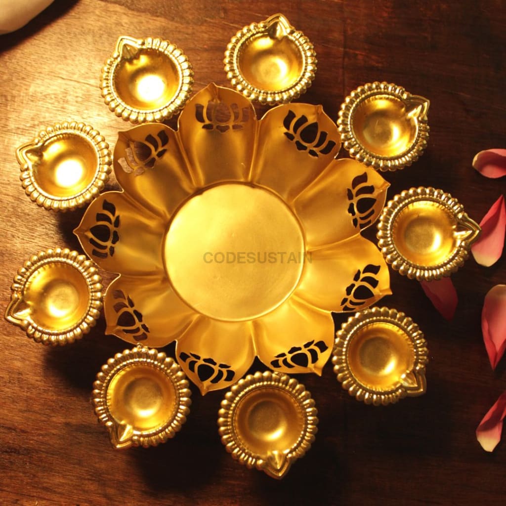 Lotus Urli With Tealight | Diya Holder