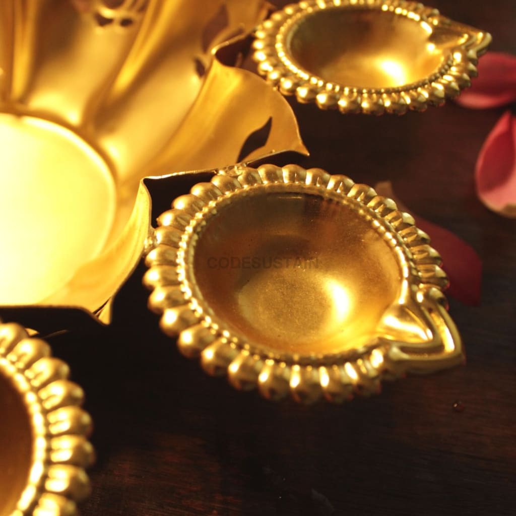 Lotus Urli With Tealight | Diya Holder