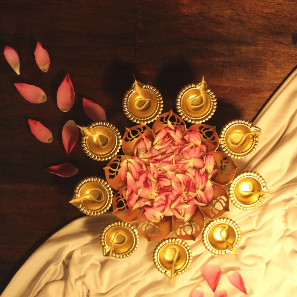 Lotus Urli With Tealight | Diya Holder