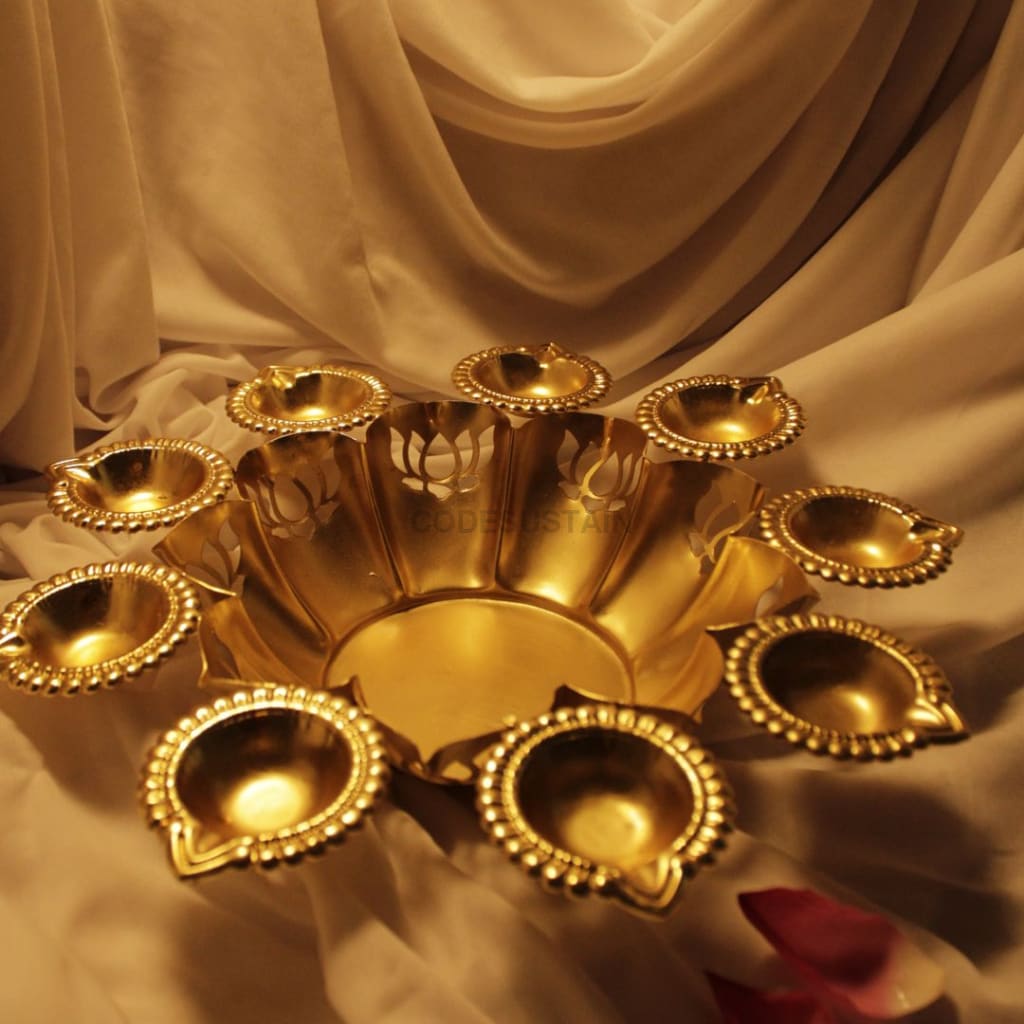 Lotus Urli With Tealight | Diya Holder