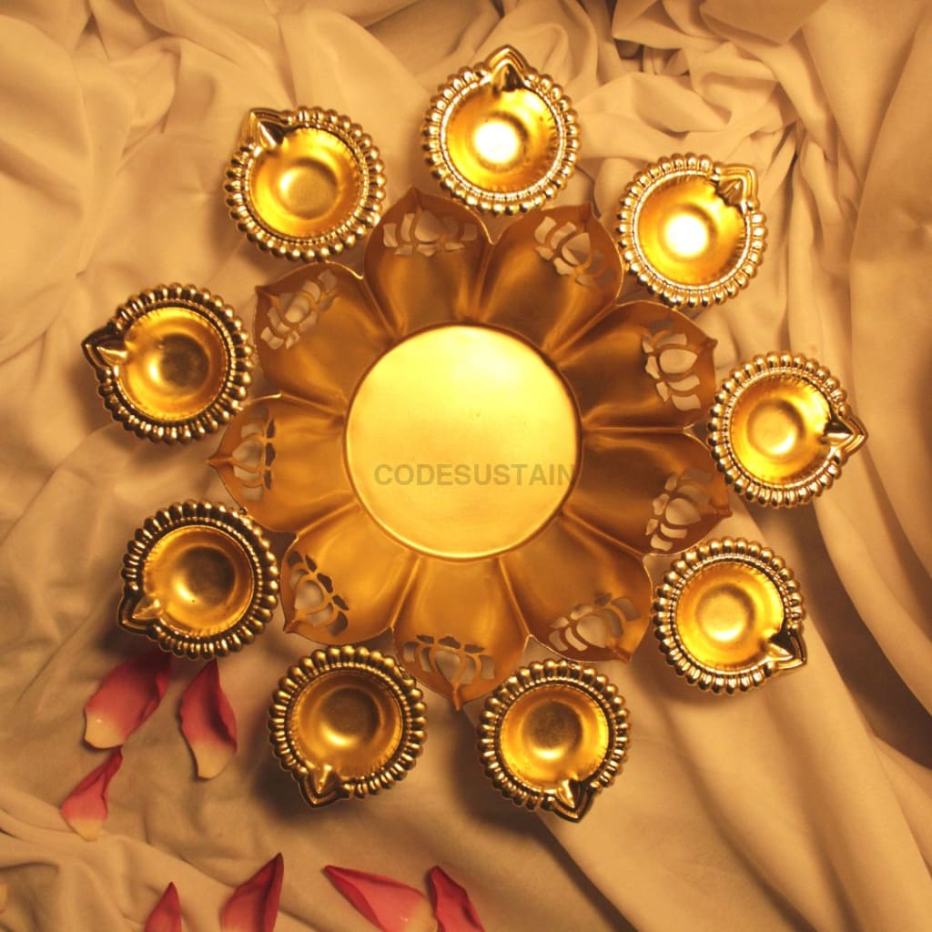 Lotus Urli With Tealight | Diya Holder