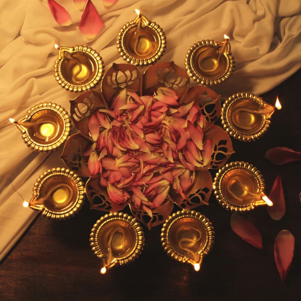 Lotus Urli With Tealight | Diya Holder