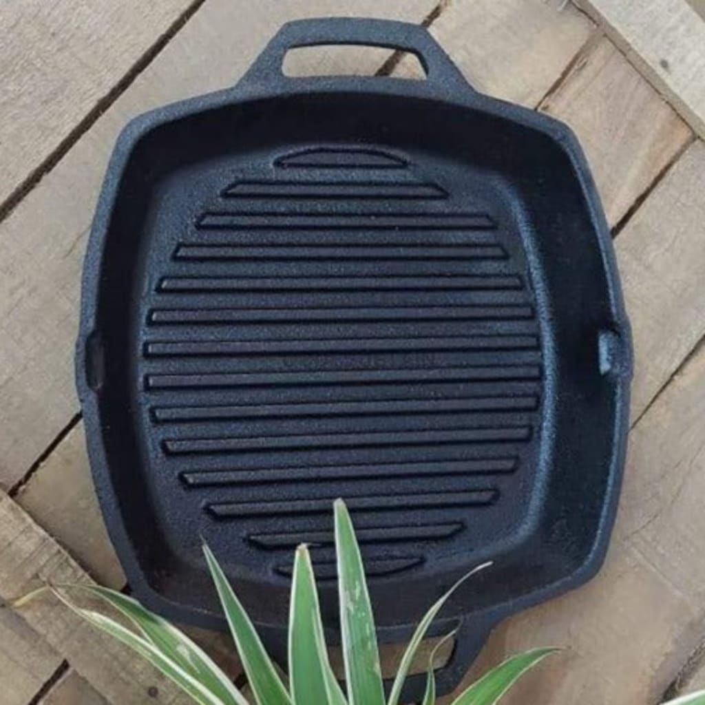 Lohā Pre-Seasoned Cast Iron Grill Pan || 17.5 Inches - Codesustain