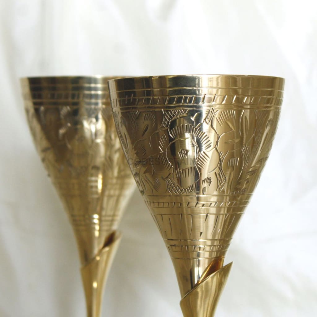 Ays Luxury Brass Wine Glasses (Set Of 2)