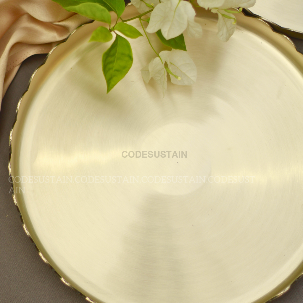 Luxury Floral Kansa Thali | Platter Home Decor