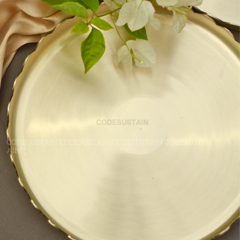 Luxury Floral Kansa Thali | Platter Home Decor