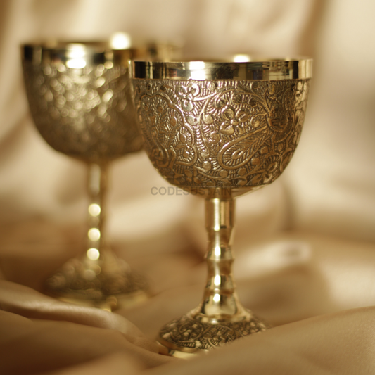 Luxury Peacock Brass Wine Glasses