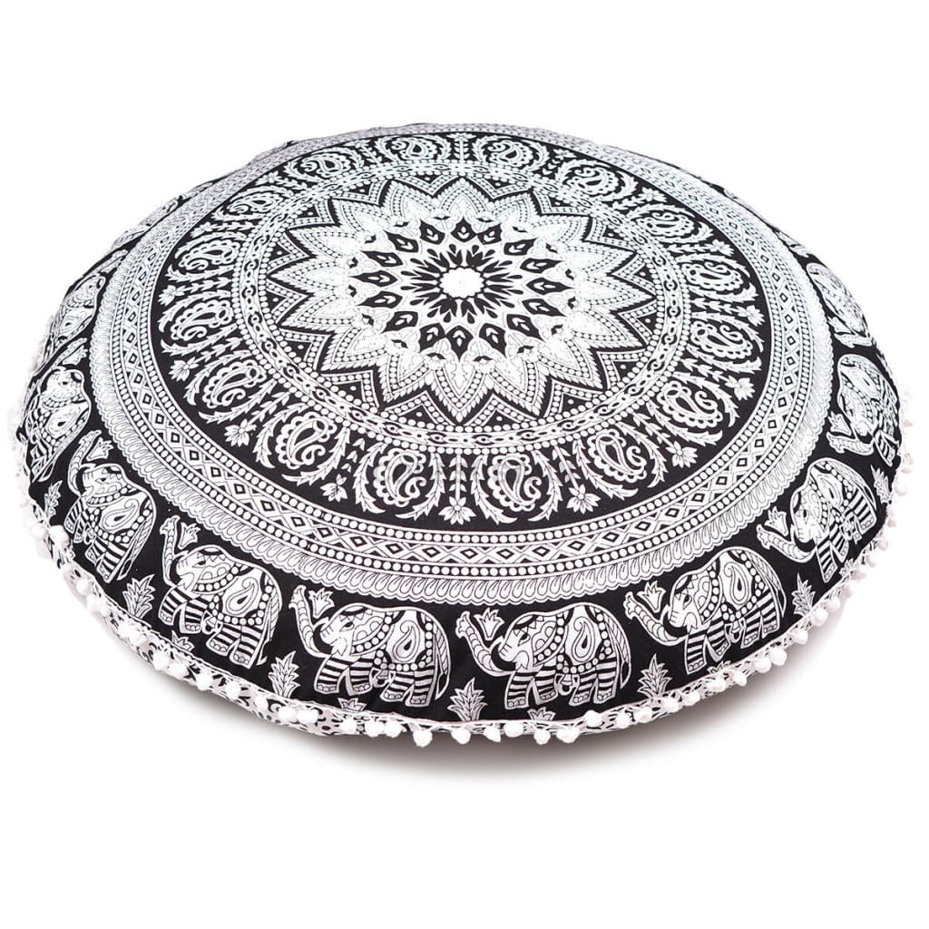 Mandu Large Base Mediation Cushion Cover | Meditation Pouffe | Zafu Cover - Codesustain