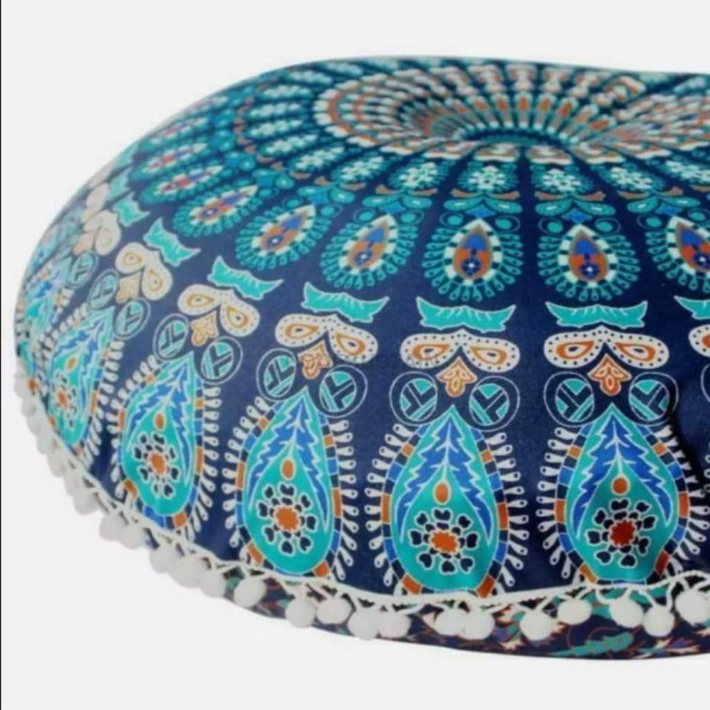 Mandu Large Base Mediation Cushion Cover | Meditation Pouffe | Zafu Cover - Codesustain