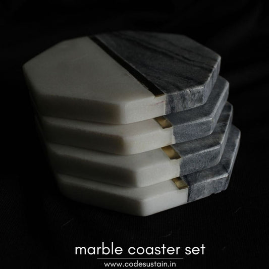Marble Octagon Coasters Handcrafted Coaster | Luxury (Set Of 4) Set 4
