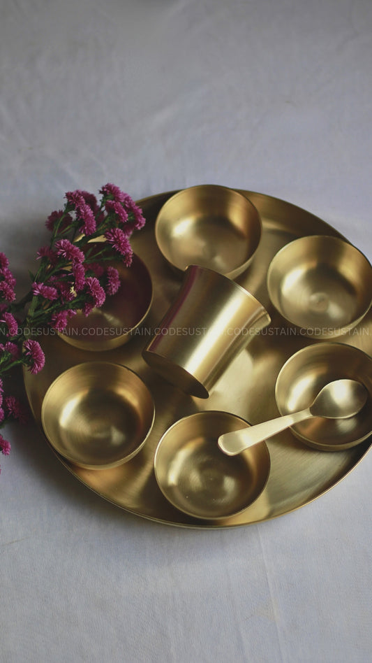 Handmade Maharaja Kansa Thali Set | Original Kansa Thali Set | Luxury Wedding House Warming Gifting