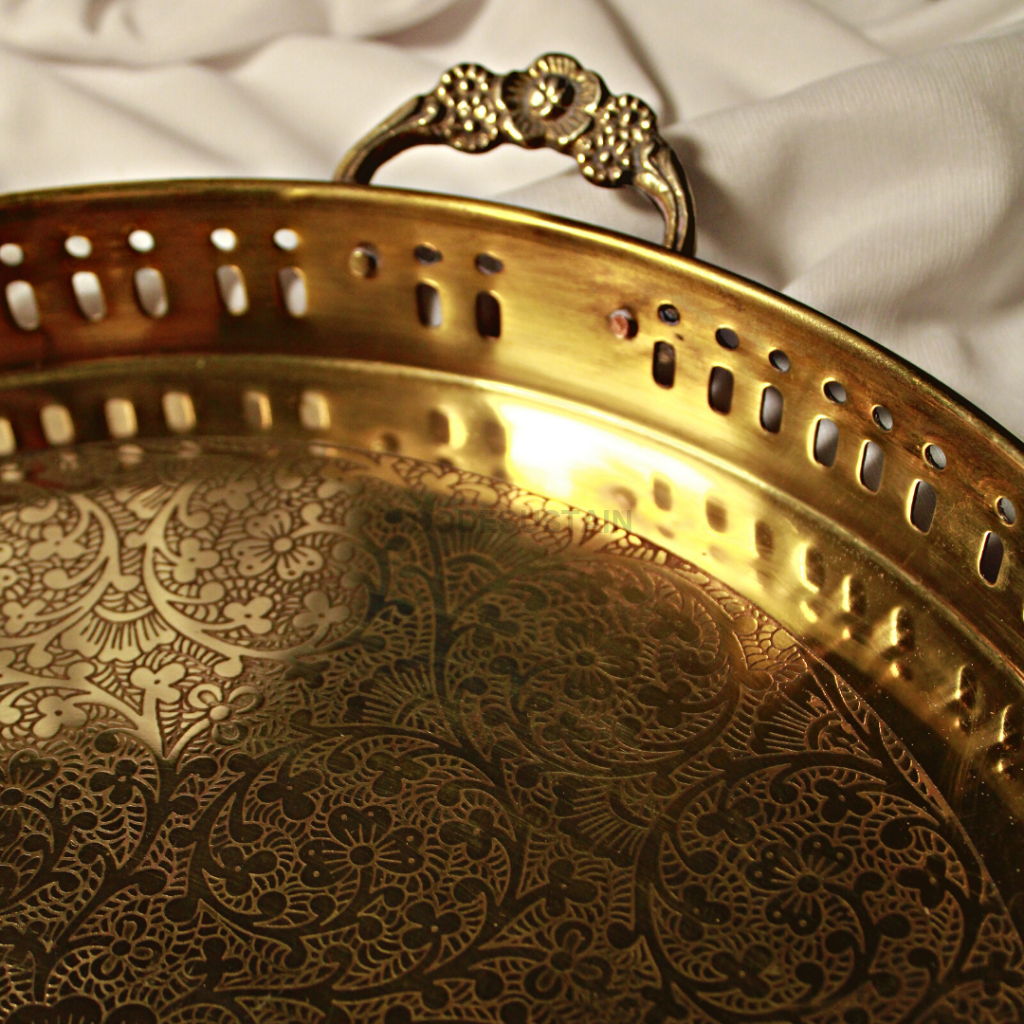 Regal Brass Tray With Handles | 12 Inches