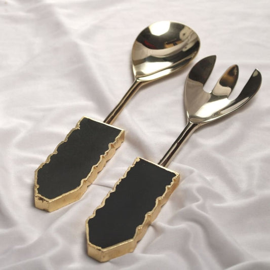 StoneLuxe Agate Salad Server (Fork & Spoon) - Codesustain
