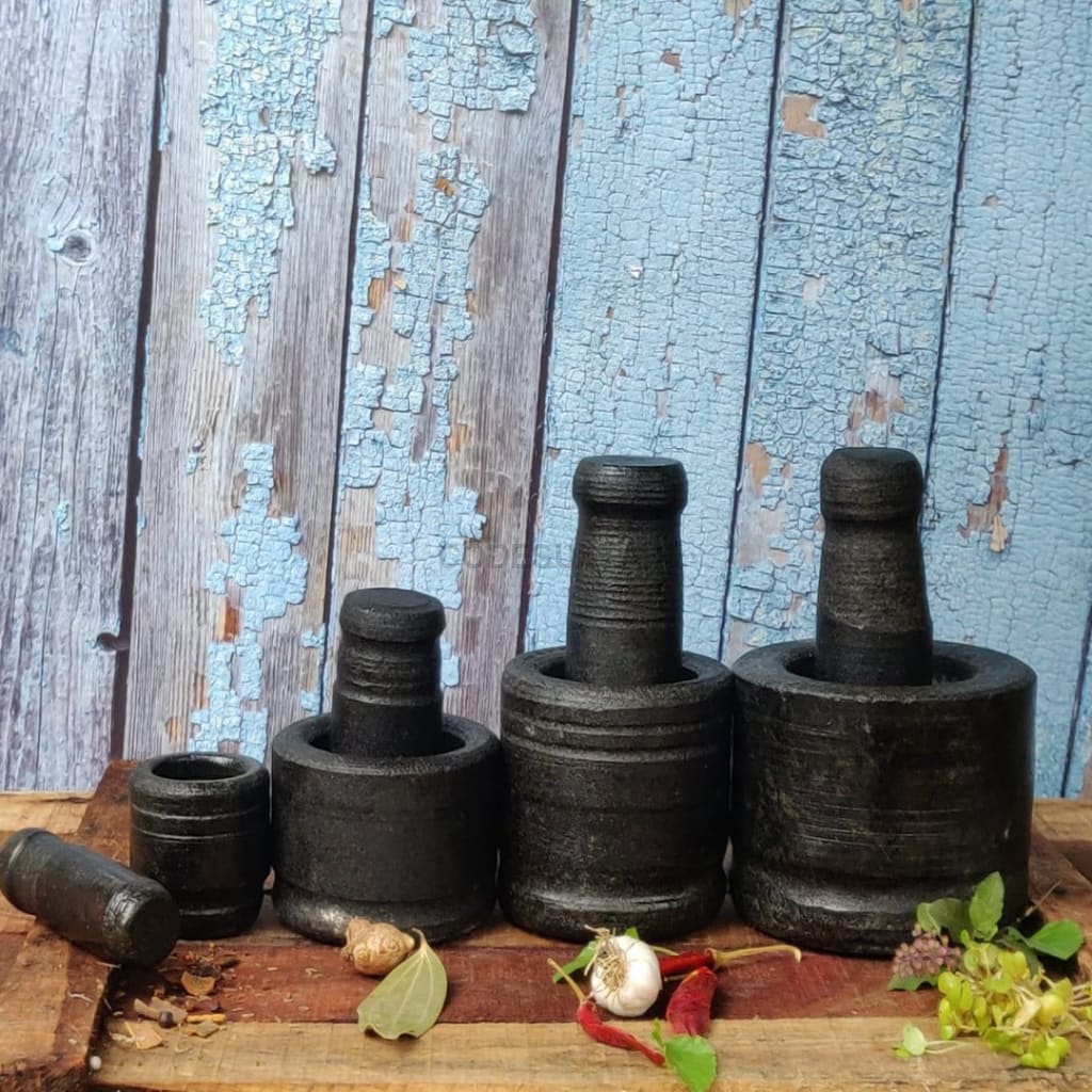 StoneLuxe Handmade Stone Mortar And Pestle - Codesustain