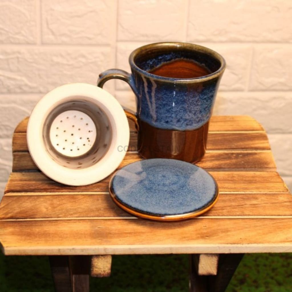 StoneLuxe Oceanic Blue Steeper (Infuser) Tea Cup - Codesustain