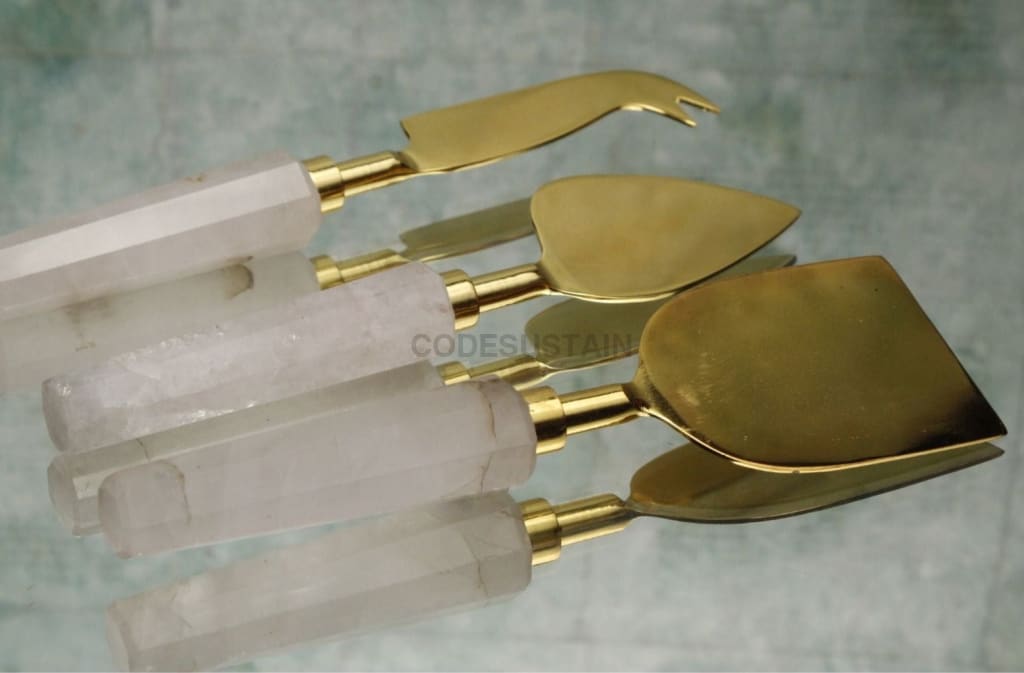 StoneLuxe White Quartz  Cheese Knife Set - Codesustain