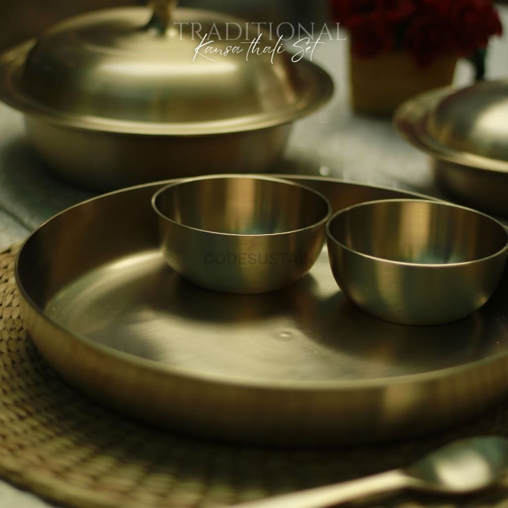 Traditional Kansa Thali Set | Bronze Serveware