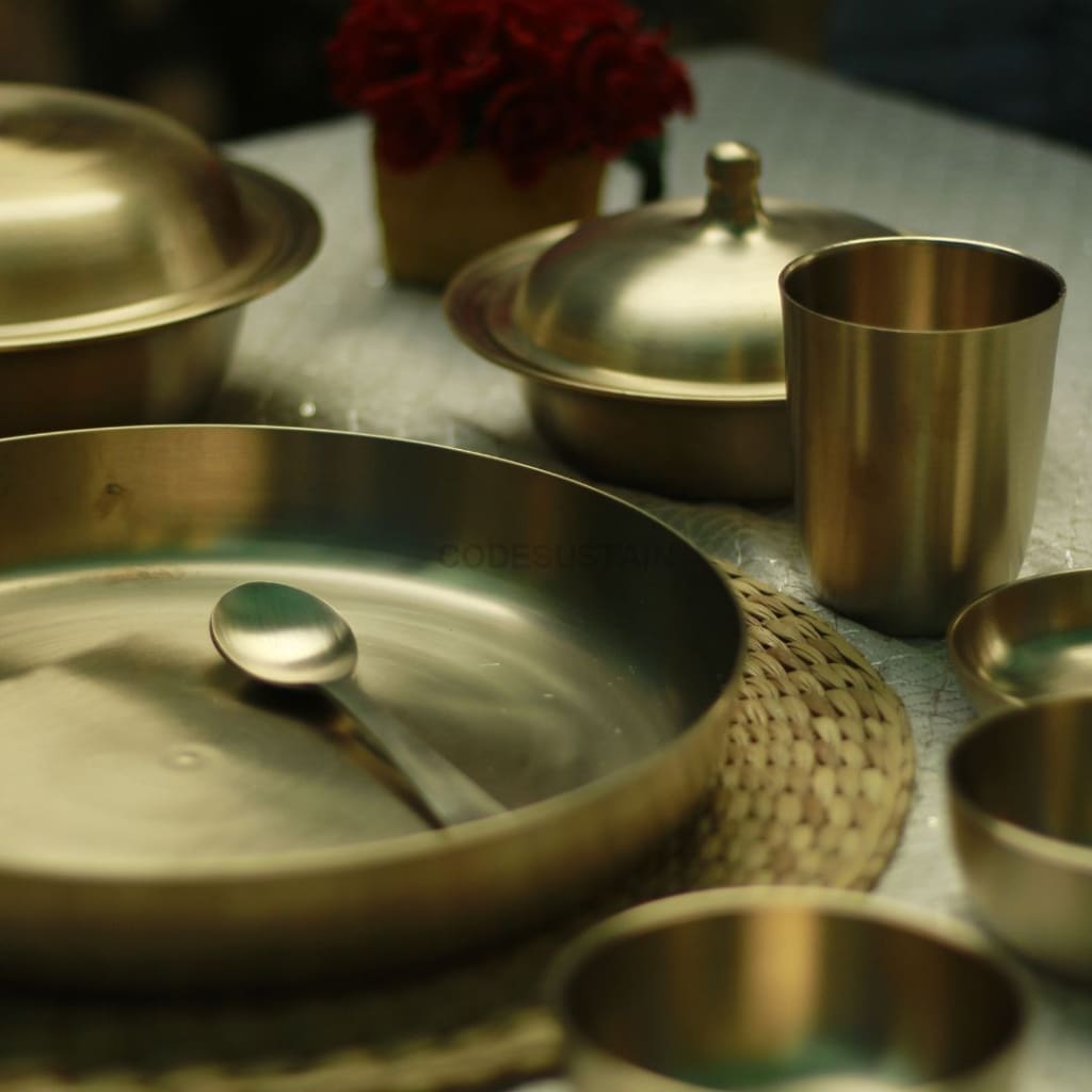 Traditional Kansa Thali Set | Bronze Serveware