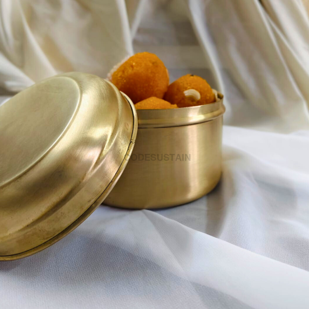 Vintage Brass Cookie Jar | Cannister Set Of 2 Serveware