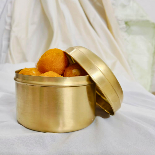 Vintage Brass Cookie Jar | Cannister Set Of 2 Serveware
