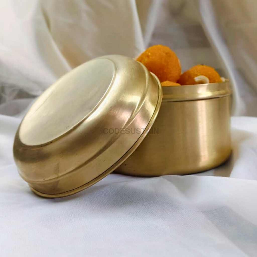 Vintage Brass Cookie Jar | Cannister Set Of 2 Serveware