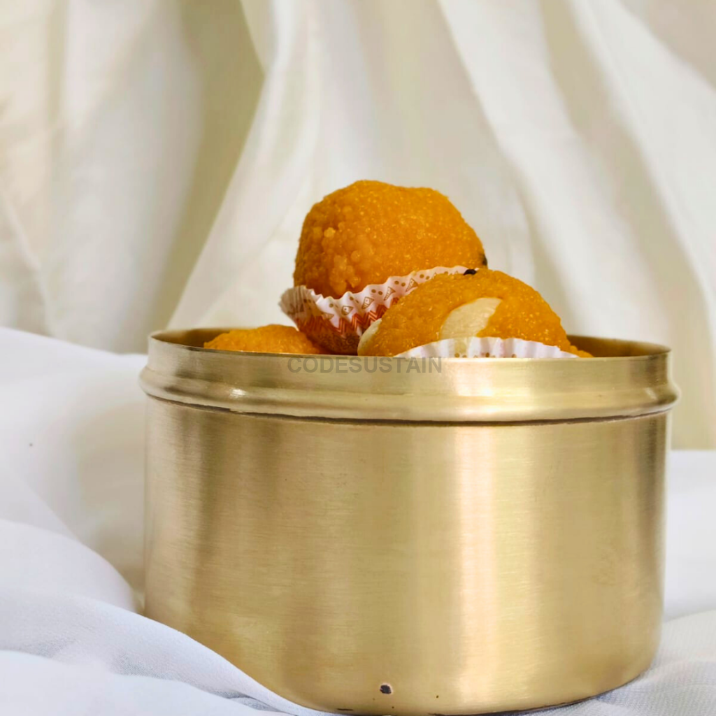 Vintage Brass Cookie Jar | Cannister Set Of 2 Serveware
