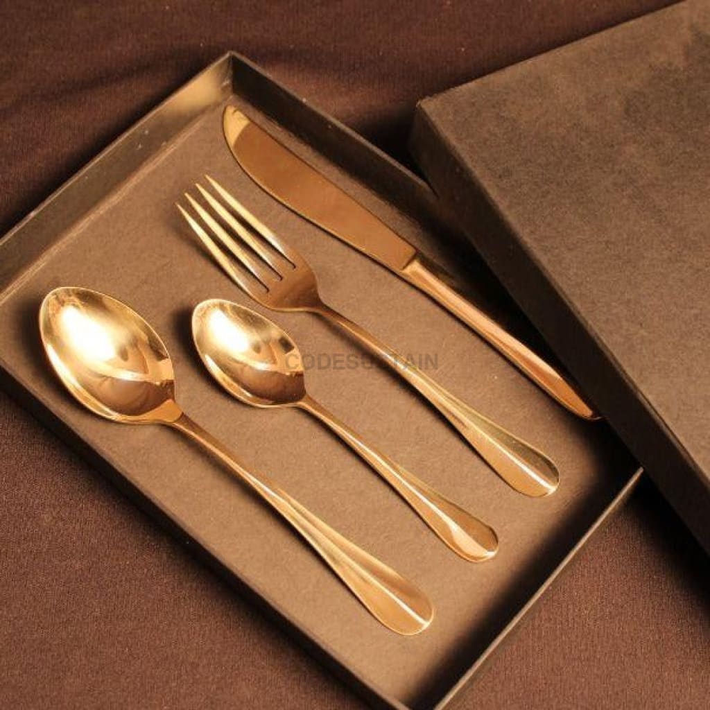 Ayās Vintage Brass Cutlery Set (4 pieces) - Codesustain