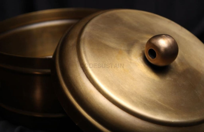 Ayās Antique Gold Brass Casserole with Serving Spoon - Codesustain