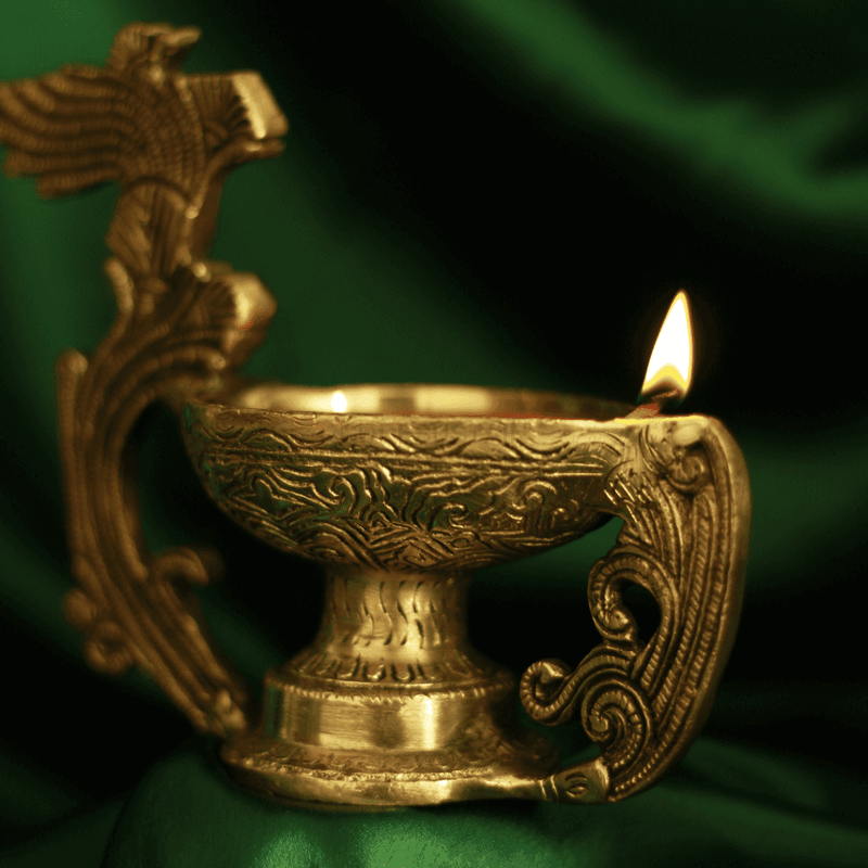 Antique Brass Large Deepam | Diya - 1.3 Kgs