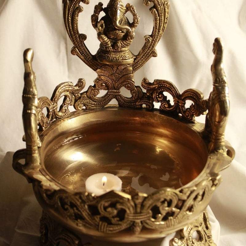 Heavy Antique Brass Urli | 8 Inches