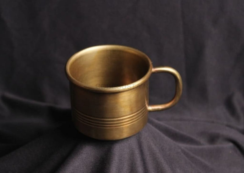 Ayās Antique Ribbed Brass Cup | Antique Pital Ribbed Tea | Coffee Cups - Codesustain