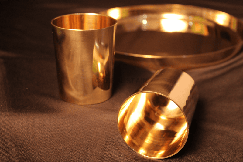 Ayās Golden Kansa Tumbler | Golden Kansa Glasses | Set of 2 - Codesustain