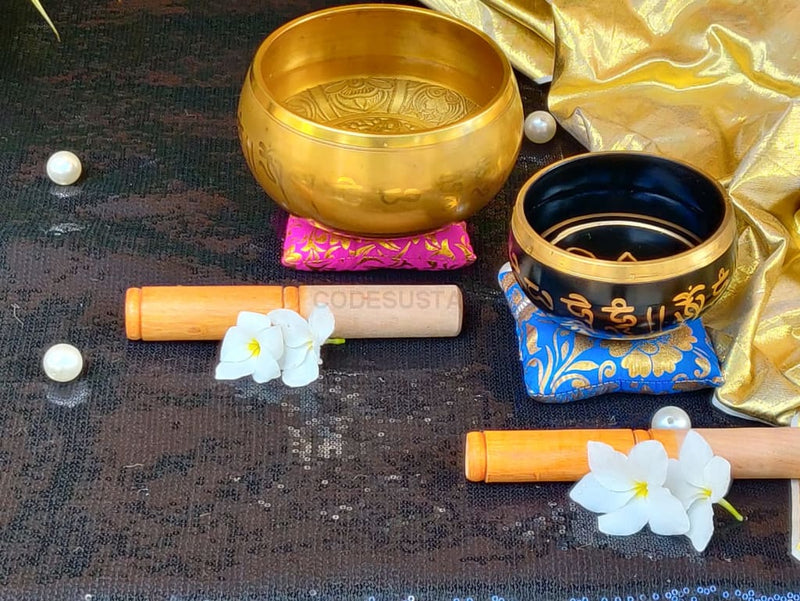 Limited Edition Buddhist Meditation Handcrafted Engraved Brass Singing Bowl - Codesustain