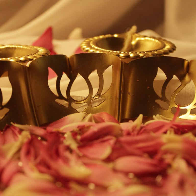 Lotus Urli With Tealight | Diya Holder