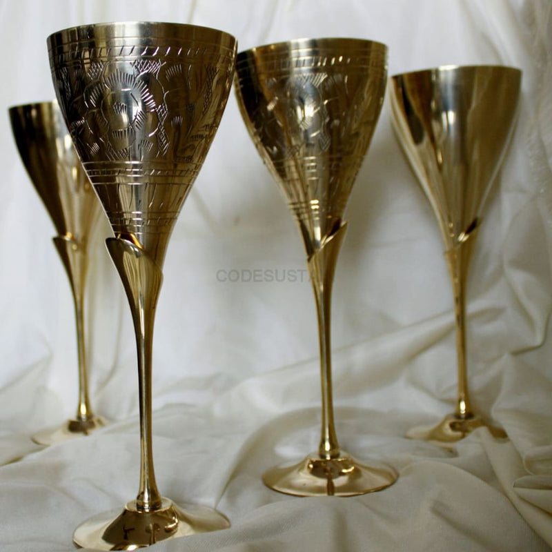 Ays Luxury Brass Wine Glasses (Set Of 2)