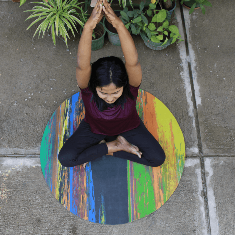 Mandu Element Round Jute Natural Rubber Yoga Mat 5 mm - Codesustain