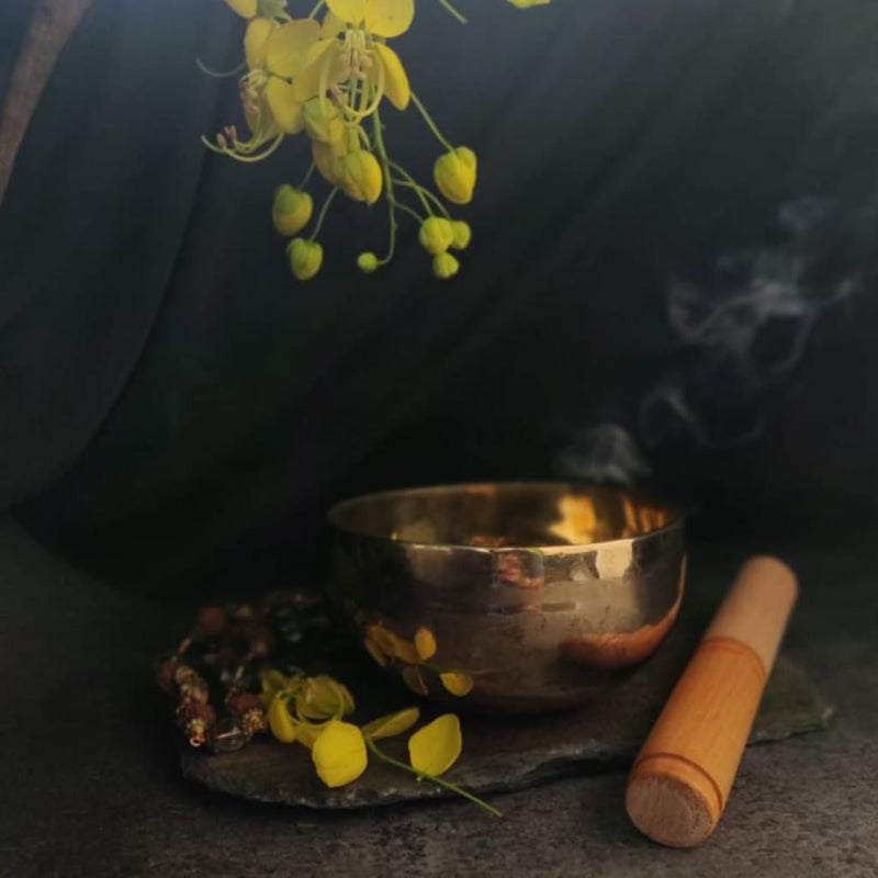 Mandu Tibetan Gold Singing Bowl | Handmade Golden Kansa Singing Bowl |Small - Codesustain