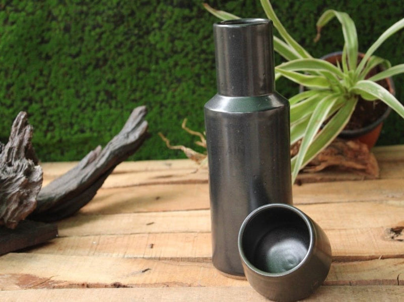StoneLuxe Handcrafted Water Bottle With Built-in Cup - Codesustain