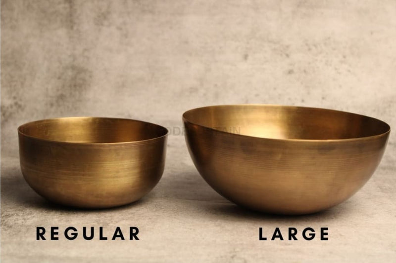 Sudha Antique Brass Salad and Soup Bowl | Serving Bowl l Large Curry Bowl - Codesustain